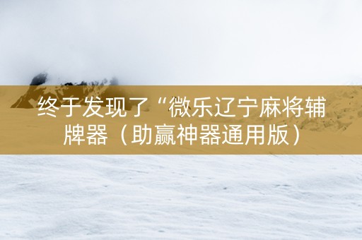 终于发现了“微乐辽宁麻将辅牌器（助赢神器通用版）