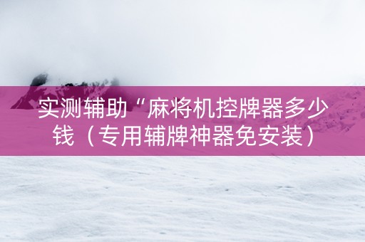 实测辅助“麻将机控牌器多少钱（专用辅牌神器免安装）