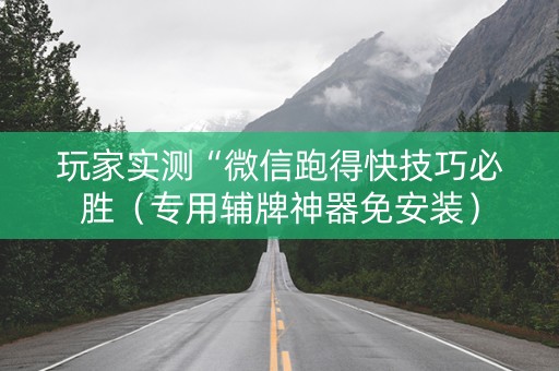 玩家实测“微信跑得快技巧必胜（专用辅牌神器免安装）