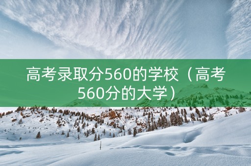 高考录取分560的学校（高考560分的大学）
