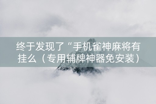 终于发现了“手机雀神麻将有挂么（专用辅牌神器免安装）
