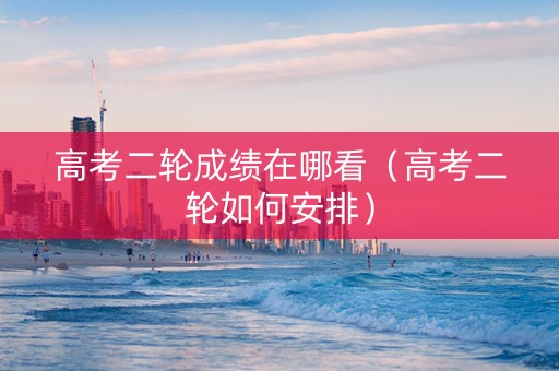 高考二轮成绩在哪看（高考二轮如何安排）