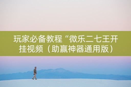 玩家必备教程“微乐二七王开挂视频（助赢神器通用版）