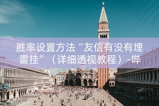 胜率设置方法“友信有没有埋雷挂”（详细透视教程）-哔哩哔哩