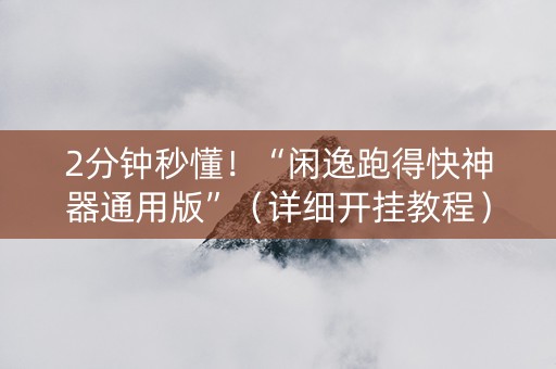 2分钟秒懂！“闲逸跑得快神器通用版”（详细开挂教程）-哔哩哔哩