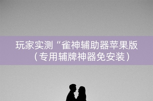 玩家实测“雀神辅助器苹果版（专用辅牌神器免安装）