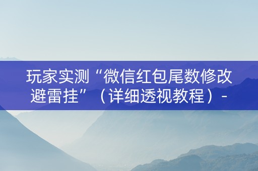 玩家实测“微信红包尾数修改避雷挂”（详细透视教程）-哔哩哔哩