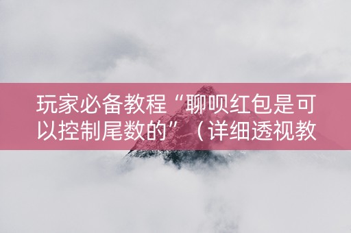 玩家必备教程“聊呗红包是可以控制尾数的”（详细透视教程）-哔哩哔哩