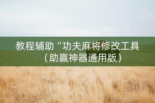 教程辅助“功夫麻将修改工具（助赢神器通用版）