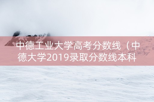 中德工业大学高考分数线（中德大学2019录取分数线本科）