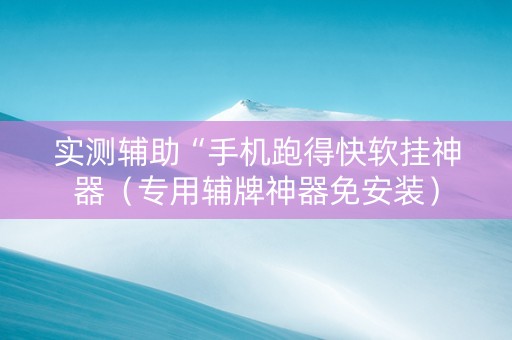 实测辅助“手机跑得快软挂神器（专用辅牌神器免安装）