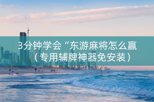 3分钟学会“东游麻将怎么赢（专用辅牌神器免安装）