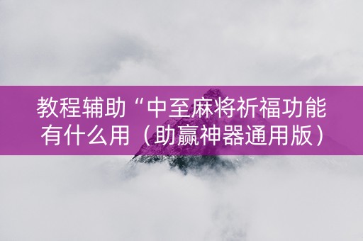 教程辅助“中至麻将祈福功能有什么用（助赢神器通用版）