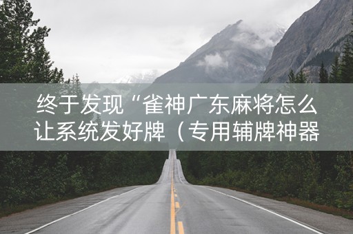 终于发现“雀神广东麻将怎么让系统发好牌（专用辅牌神器免安装）
