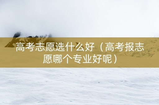 高考志愿选什么好（高考报志愿哪个专业好呢）