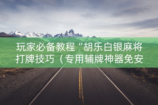 玩家必备教程“胡乐白银麻将打牌技巧（专用辅牌神器免安装）