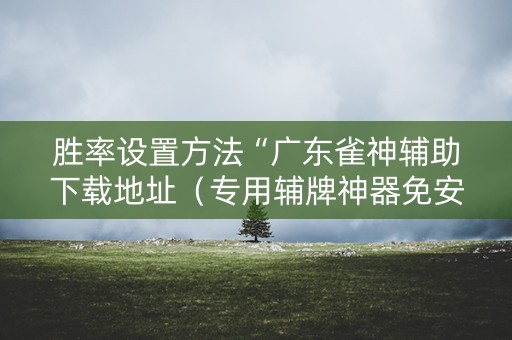 胜率设置方法“广东雀神辅助下载地址（专用辅牌神器免安装）
