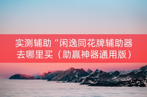实测辅助“闲逸同花牌辅助器去哪里买（助赢神器通用版）