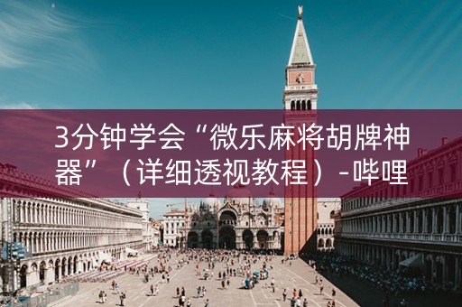 3分钟学会“微乐麻将胡牌神器”（详细透视教程）-哔哩哔哩