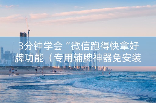 3分钟学会“微信跑得快拿好牌功能（专用辅牌神器免安装）