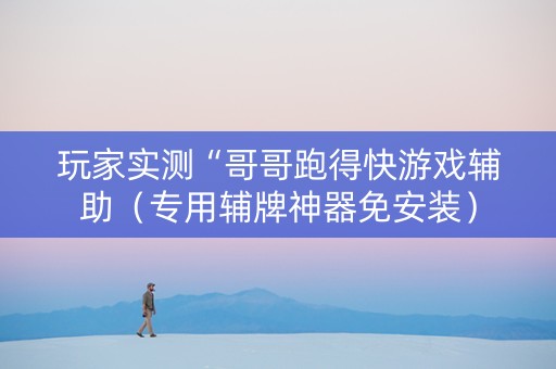 玩家实测“哥哥跑得快游戏辅助（专用辅牌神器免安装）