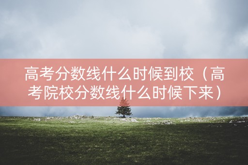 高考分数线什么时候到校（高考院校分数线什么时候下来）