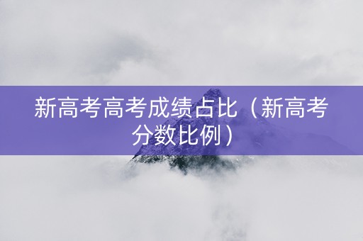 新高考高考成绩占比（新高考分数比例）