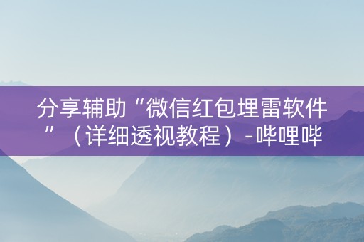分享辅助“微信红包埋雷软件”（详细透视教程）-哔哩哔哩