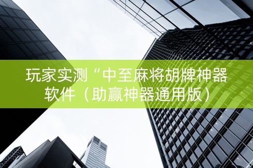 玩家实测“中至麻将胡牌神器软件（助赢神器通用版）