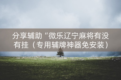分享辅助“微乐辽宁麻将有没有挂（专用辅牌神器免安装）