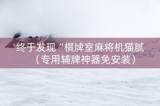 终于发现“棋牌室麻将机猫腻（专用辅牌神器免安装）