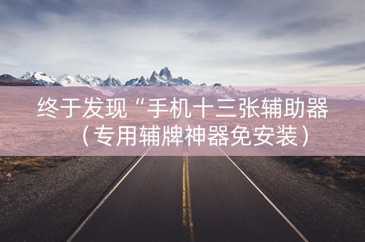 终于发现“手机十三张辅助器（专用辅牌神器免安装）