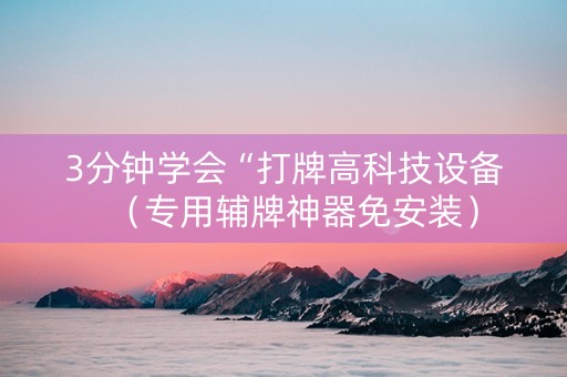 3分钟学会“打牌高科技设备（专用辅牌神器免安装）