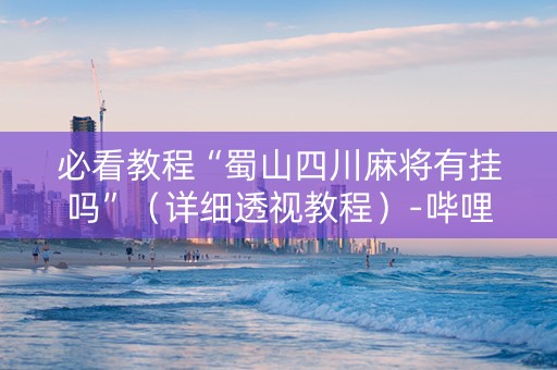 必看教程“蜀山四川麻将有挂吗”（详细透视教程）-哔哩哔哩