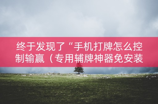 终于发现了“手机打牌怎么控制输赢（专用辅牌神器免安装）