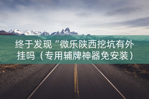 终于发现“微乐陕西挖坑有外挂吗（专用辅牌神器免安装）