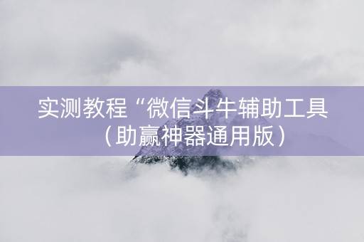 实测教程“微信斗牛辅助工具（助赢神器通用版）