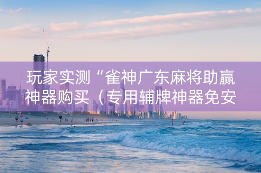 玩家实测“雀神广东麻将助赢神器购买（专用辅牌神器免安装）
