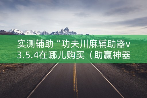 实测辅助“功夫川麻辅助器v3.5.4在哪儿购买（助赢神器通用版）