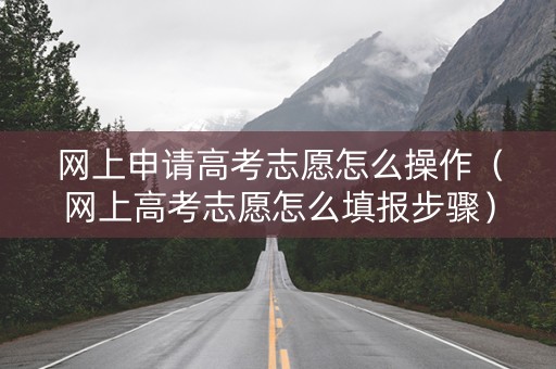 网上申请高考志愿怎么操作（网上高考志愿怎么填报步骤）