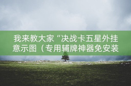 我来教大家“决战卡五星外挂意示图（专用辅牌神器免安装）