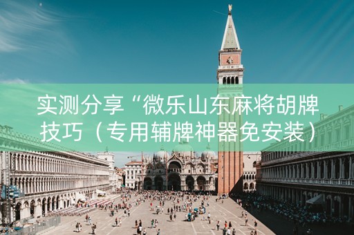 实测分享“微乐山东麻将胡牌技巧（专用辅牌神器免安装）