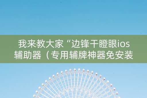 我来教大家“边锋干瞪眼ios辅助器（专用辅牌神器免安装）