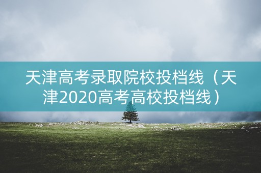 天津高考录取院校投档线（天津2020高考高校投档线）