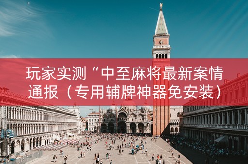 玩家实测“中至麻将最新案情通报（专用辅牌神器免安装）