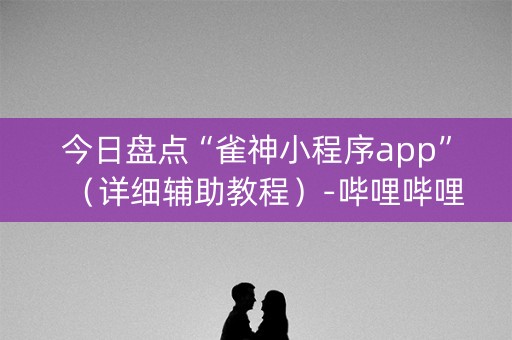 今日盘点“雀神小程序app”（详细辅助教程）-哔哩哔哩