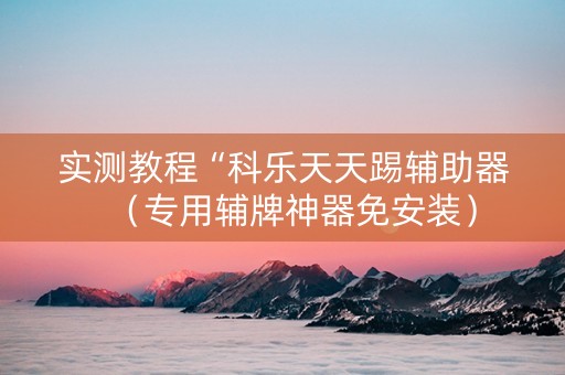 实测教程“科乐天天踢辅助器（专用辅牌神器免安装）