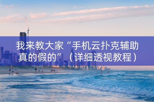 我来教大家“手机云扑克辅助真的假的”（详细透视教程）-哔哩哔哩