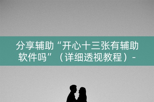 分享辅助“开心十三张有辅助软件吗”（详细透视教程）-哔哩哔哩