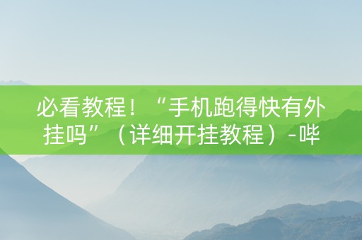 必看教程！“手机跑得快有外挂吗”（详细开挂教程）-哔哩哔哩